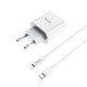 Hoco Φορτιστής με Θύρα USB-C και Καλώδιο Lightning 20W Power Delivery Λευκός (C76A Plus)